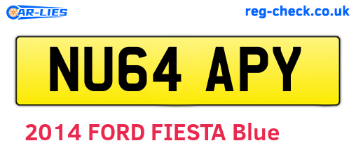 NU64APY are the vehicle registration plates.
