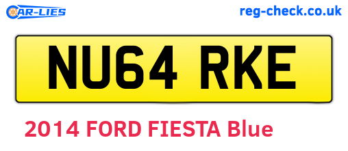 NU64RKE are the vehicle registration plates.