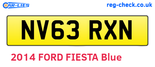 NV63RXN are the vehicle registration plates.