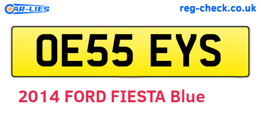 OE55EYS are the vehicle registration plates.