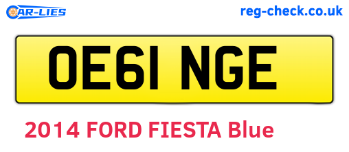 OE61NGE are the vehicle registration plates.