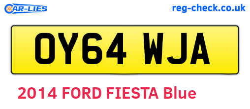 OY64WJA are the vehicle registration plates.