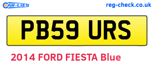 PB59URS are the vehicle registration plates.