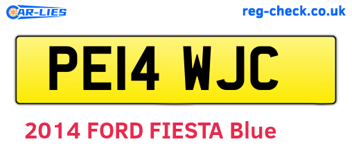 PE14WJC are the vehicle registration plates.
