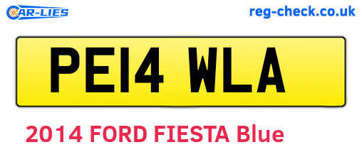 PE14WLA are the vehicle registration plates.