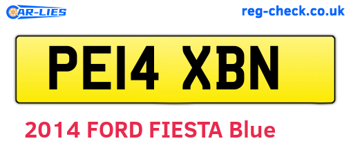 PE14XBN are the vehicle registration plates.