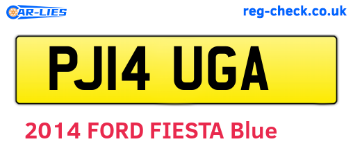 PJ14UGA are the vehicle registration plates.