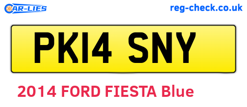 PK14SNY are the vehicle registration plates.