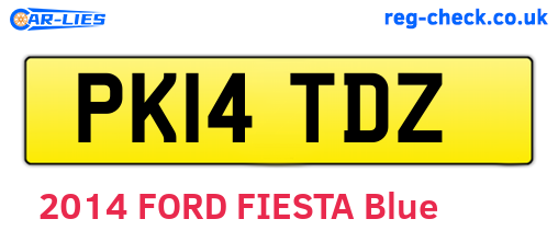 PK14TDZ are the vehicle registration plates.