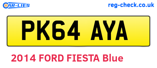 PK64AYA are the vehicle registration plates.