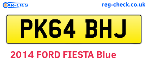 PK64BHJ are the vehicle registration plates.