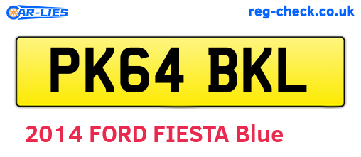 PK64BKL are the vehicle registration plates.