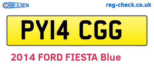 PY14CGG are the vehicle registration plates.