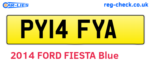 PY14FYA are the vehicle registration plates.