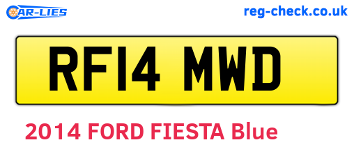 RF14MWD are the vehicle registration plates.