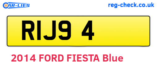 RIJ94 are the vehicle registration plates.