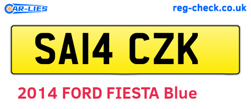 SA14CZK are the vehicle registration plates.