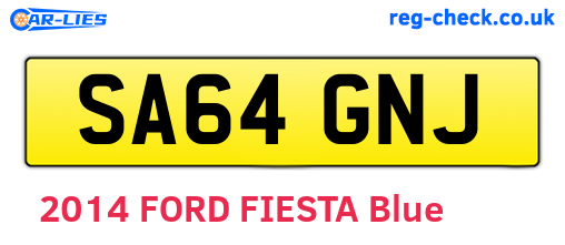 SA64GNJ are the vehicle registration plates.
