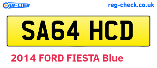 SA64HCD are the vehicle registration plates.