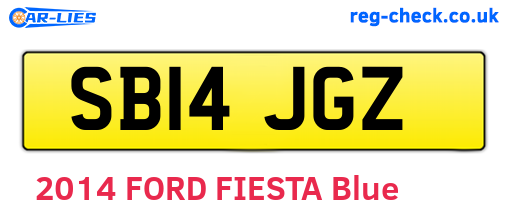 SB14JGZ are the vehicle registration plates.