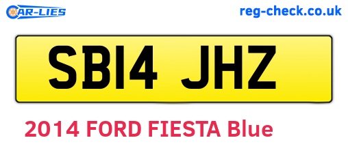 SB14JHZ are the vehicle registration plates.