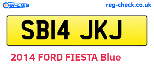 SB14JKJ are the vehicle registration plates.