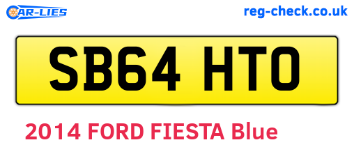 SB64HTO are the vehicle registration plates.