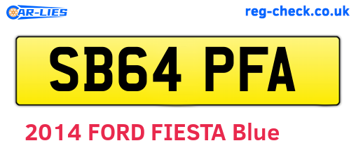 SB64PFA are the vehicle registration plates.