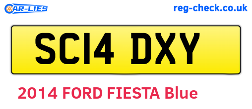 SC14DXY are the vehicle registration plates.