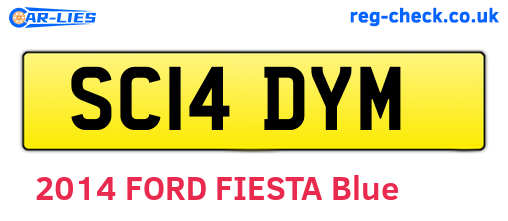 SC14DYM are the vehicle registration plates.