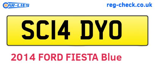 SC14DYO are the vehicle registration plates.