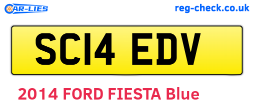SC14EDV are the vehicle registration plates.
