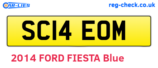 SC14EOM are the vehicle registration plates.