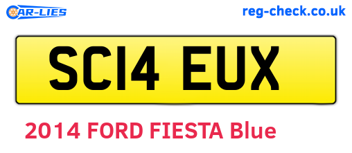SC14EUX are the vehicle registration plates.