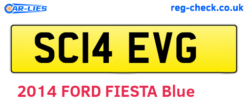 SC14EVG are the vehicle registration plates.