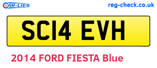 SC14EVH are the vehicle registration plates.