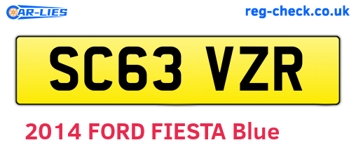 SC63VZR are the vehicle registration plates.
