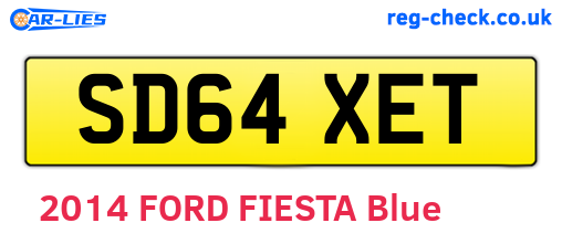 SD64XET are the vehicle registration plates.