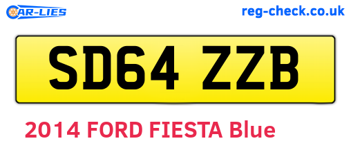 SD64ZZB are the vehicle registration plates.