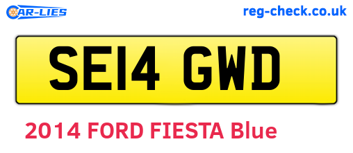 SE14GWD are the vehicle registration plates.