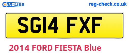 SG14FXF are the vehicle registration plates.