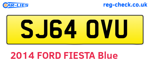 SJ64OVU are the vehicle registration plates.