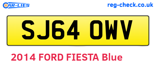 SJ64OWV are the vehicle registration plates.