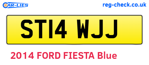 ST14WJJ are the vehicle registration plates.