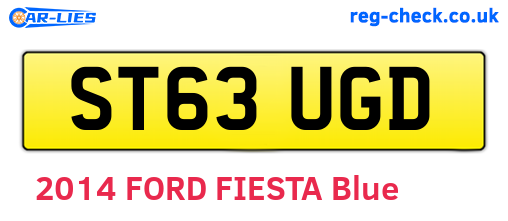 ST63UGD are the vehicle registration plates.