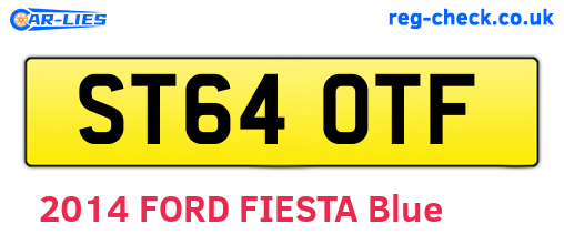 ST64OTF are the vehicle registration plates.