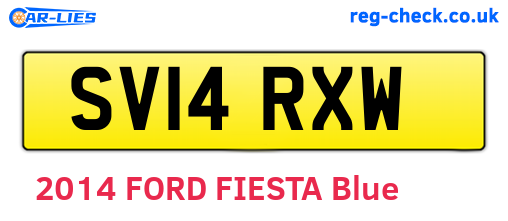 SV14RXW are the vehicle registration plates.