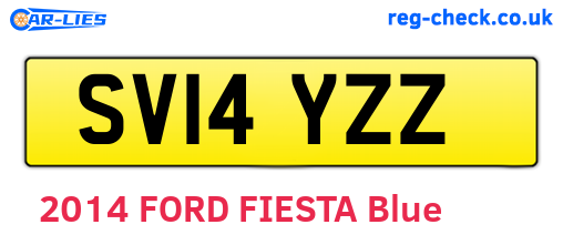 SV14YZZ are the vehicle registration plates.