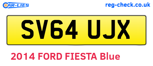 SV64UJX are the vehicle registration plates.