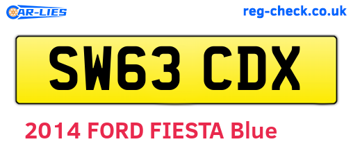SW63CDX are the vehicle registration plates.
